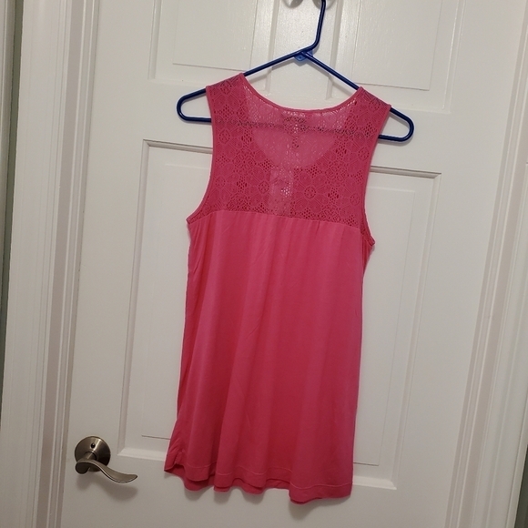 NWT BCBGeneration Strawberry Pink Knit Top Size Small, Retail $68, Lace Colorful - Picture 7 of 8